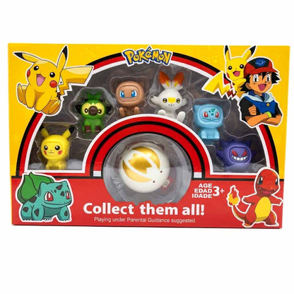 Pokémon Mini Figures & Poké Ball Gift Set | 7-Piece Collectible Character Toy Pack