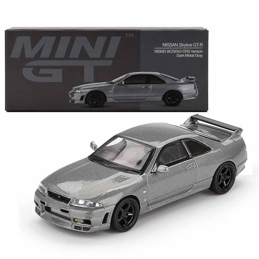 MINI GT 1:64 Nissan Skyline GT-R NISMO BCNR33 CRS Version Dark Metal Gray Die-Cast Model Car
