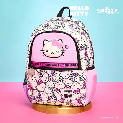 Smiggle 15-Inch Premium Hello Kitty Backpack – School Bag for Girls with Padded Straps