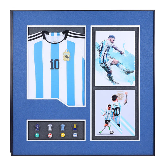 Game-Changer: Lionel Messi T-Shirt and Multicolor Balls Decorative Wall Frame - Celebrate Football Brilliance in Colorful Style