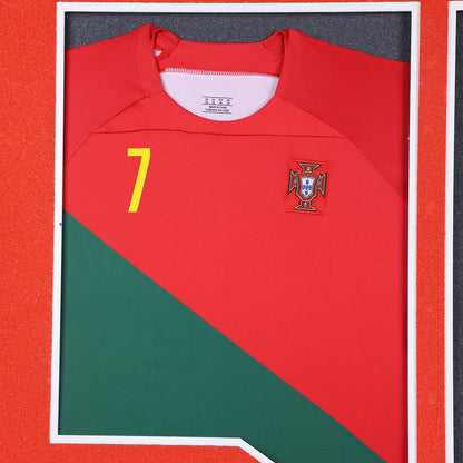 Ronaldo: Portuguese Footballer T-Shirt, Balls, and Picture Decorative Wall Frame - Championing Excellence in Football