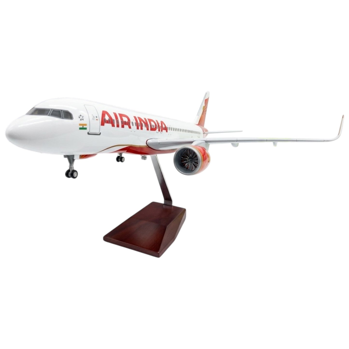 Air India A320 Red 1:180 Scale Diecast Aeroplane Display Model with LED Light | Premium Aircraft Replica with Display Stand