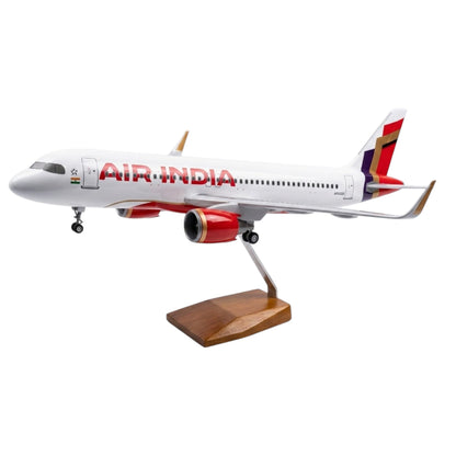 Air India A320 Red 1:180 Scale Diecast Aeroplane Display Model with LED Light | Premium Aircraft Replica with Display Stand