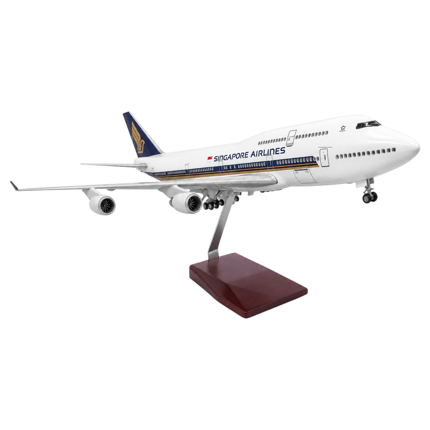 Singapore Airlines 747 1:150 Scale Diecast Aeroplane Display Model with LED Light | Premium Aircraft Replica with Display Stand