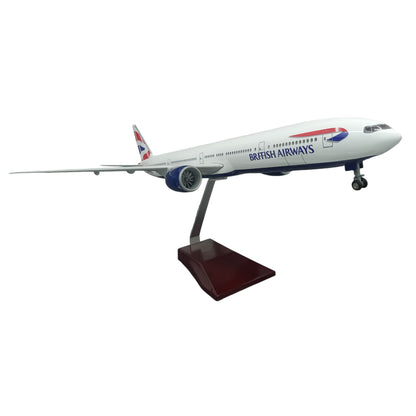British Airways 777 1:157 Scale Diecast Aeroplane Display Model with LED Light | Premium Aircraft Replica with Display Stand