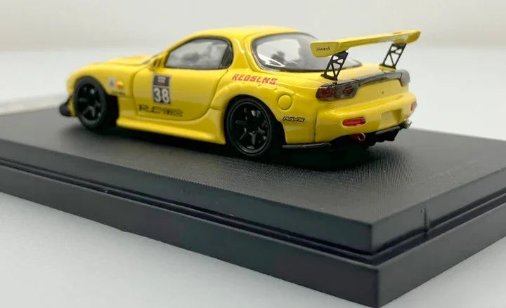 BSC - 1:64 -Mazda RX7 #38 -Yellow Diecast Car Model - Jaiman Toys