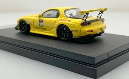 BSC - 1:64 -Mazda RX7 #38 -Yellow Diecast Car Model - Jaiman Toys