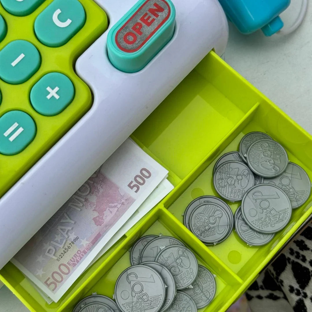 Cash Register Pretend Play Shopping Toy for Kids with Calculator, Scanner & Sound Effects – Educational Role Play Toy