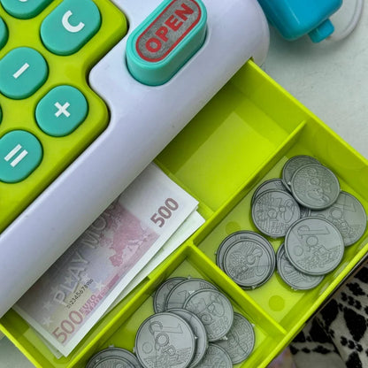Cash Register Pretend Play Shopping Toy for Kids with Calculator, Scanner & Sound Effects – Educational Role Play Toy