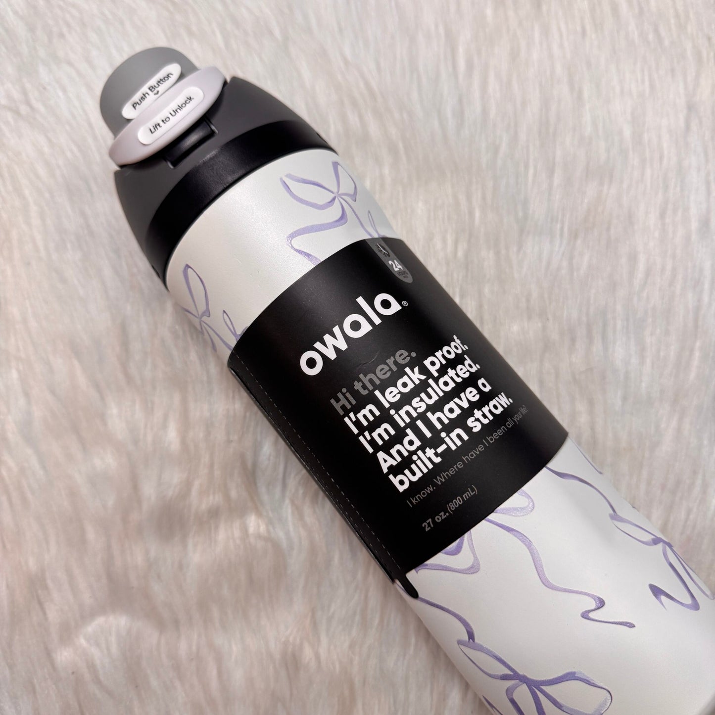 Owala FreeSip Insulated Stainless Steel Water Bottle 27oz. / 800ml – Leak-Proof Travel Bottle with Built-in Straw (Pack of 1)