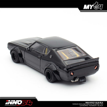 INNO64 1:64 Nissan Skyline 2000 GT-R (KPGC110) “Kenmeri” Black Diecast Model Car