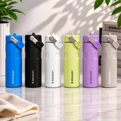 Stanley IceFlow Flip Straw Water Bottle 16oz (473ml) Vacuum Insulated Stainless Steel Water Bottle – Blue