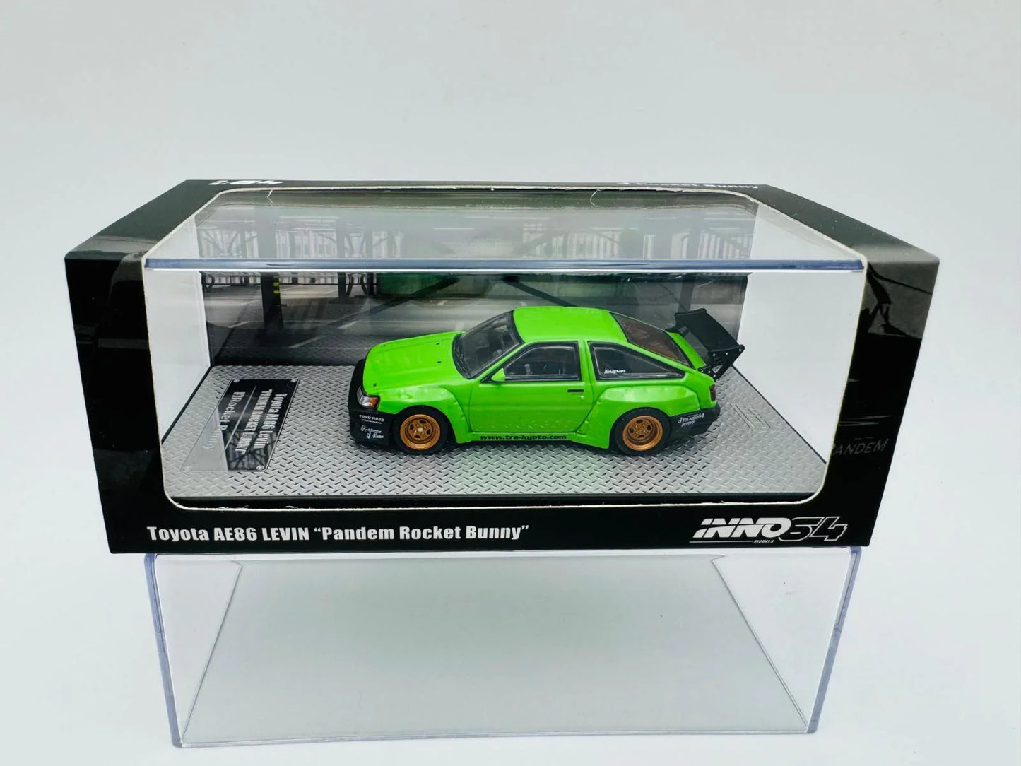 Diecast Model Car Compatible with Inno64 1:64 Toyota AE86 Levin Pandem Rocket Bunny Green Limited Edition IN64-AE86PL-GRN - Jaiman Toys