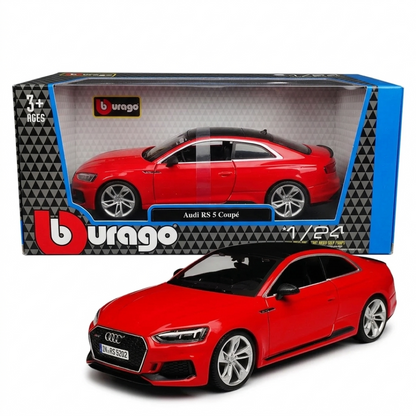 Bburago 1:24 Audi RS5 Coupe Die-Cast Model Car – Red | Official Licensed Collectible Car (14+)