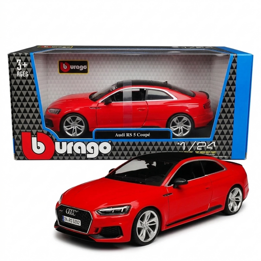 Bburago 1:24 Audi RS5 Coupe Die-Cast Model Car – Red | Official Licensed Collectible Car (14+)