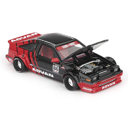 Kaido House x MINI GT 1:64 Toyota AE86 Sprinter Trueno Kaido ADVAN Diecast Model Car | KHMG214 | Collector Box