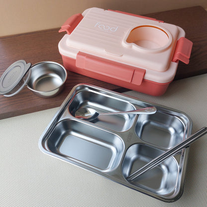 Food Container Lunch Box with Sauce Cup 1100ml + 150ml | BPA-Free Leak-Resistant Meal Prep Box with Steam Vent for Office, School & Travel