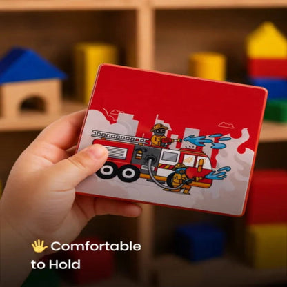 ItPlay Magnetic Tiles Fire Rescue City Set | 32-Piece STEM Building Toy with Road Track & Car