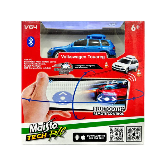 Maisto to Tech R/C Volkswagen Touareg Car Bluetooth Remote Control 1/64 scale (Blue) - Jaiman Toys