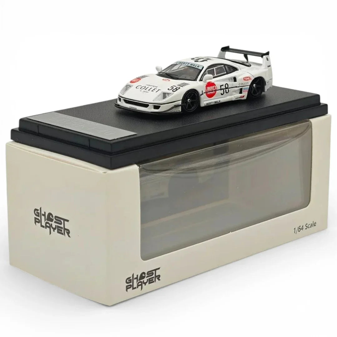 Ghost Player 1:64 Scale LBWK Ferrari F40 #58 White Racing Diecast