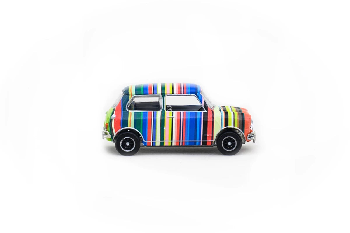 TINY 1:50 Mini Cooper Art Car Coloured Stripes Diecast Model Car | HYP00004 Collectible Miniature