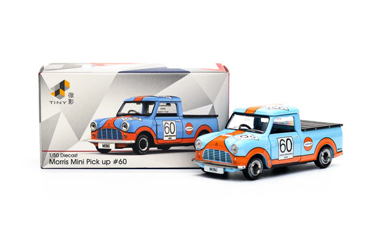 Tiny City Morris Mini Pick Up #60 Diecast Model Car 1:50 Scale | Classic Racing Edition Mini Pickup Collectible