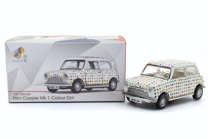 Tiny City Mini Cooper Mk 1 Colour Dot 1:50 Scale Die-cast Model Car | Artistic Classic Mini Collectible