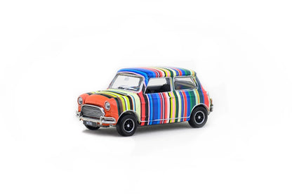 TINY 1:50 Mini Cooper Art Car Coloured Stripes Diecast Model Car | HYP00004 Collectible Miniature