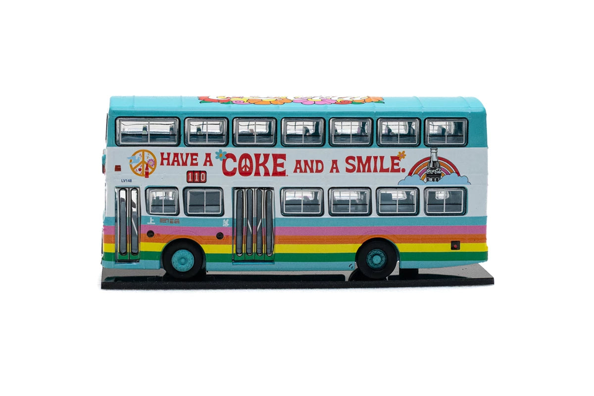 Tiny City 1:110 CMB Leyland Victory Mk2 Duple MetSec Route 110 Coca-Cola Diecast Model Bus | Official Coca-Cola Licensed Hong Kong Double-Decker Bus | COKE041