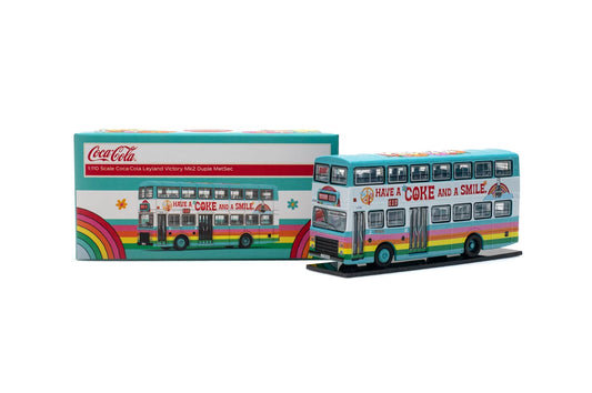 Tiny City 1:110 CMB Leyland Victory Mk2 Duple MetSec Route 110 Coca-Cola Diecast Model Bus | Official Coca-Cola Licensed Hong Kong Double-Decker Bus | COKE041