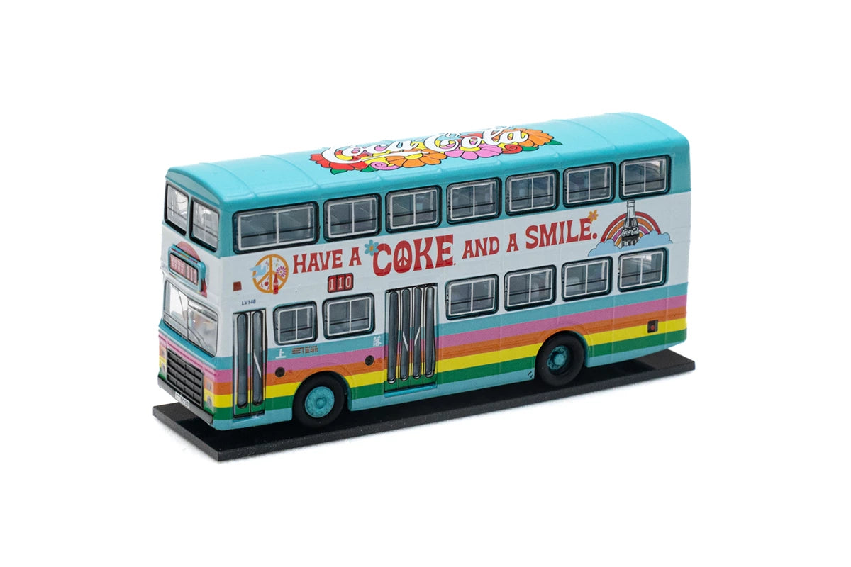 Tiny City 1:110 CMB Leyland Victory Mk2 Duple MetSec Route 110 Coca-Cola Diecast Model Bus | Official Coca-Cola Licensed Hong Kong Double-Decker Bus | COKE041