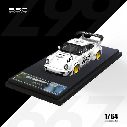 BSC 1:64 RWB 964 #667 White Die-Cast Model Car | Limited Edition Rauh-Welt Begriff Porsche 911 Collectiblee
