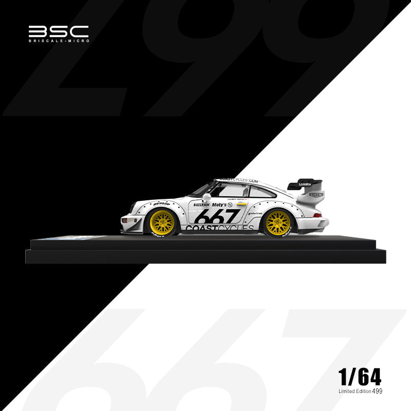 BSC 1:64 RWB 964 #667 White Die-Cast Model Car | Limited Edition Rauh-Welt Begriff Porsche 911 Collectiblee