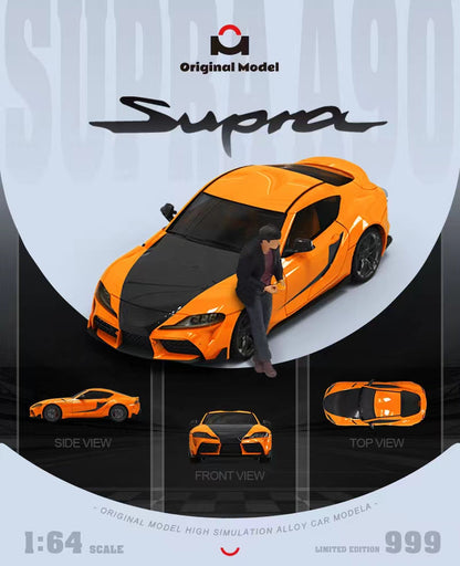 Original Model 1:64 Toyota GR Supra Orange F&F Edition Diecast Model Car | Premium Collectible with Figurine