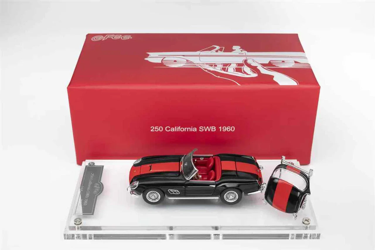 GFCC 1:64 Scale 1960 SWB Ferrari 250GT California Red and Black Limited Edition Convertible Diecast Car Model - Jaiman Toys