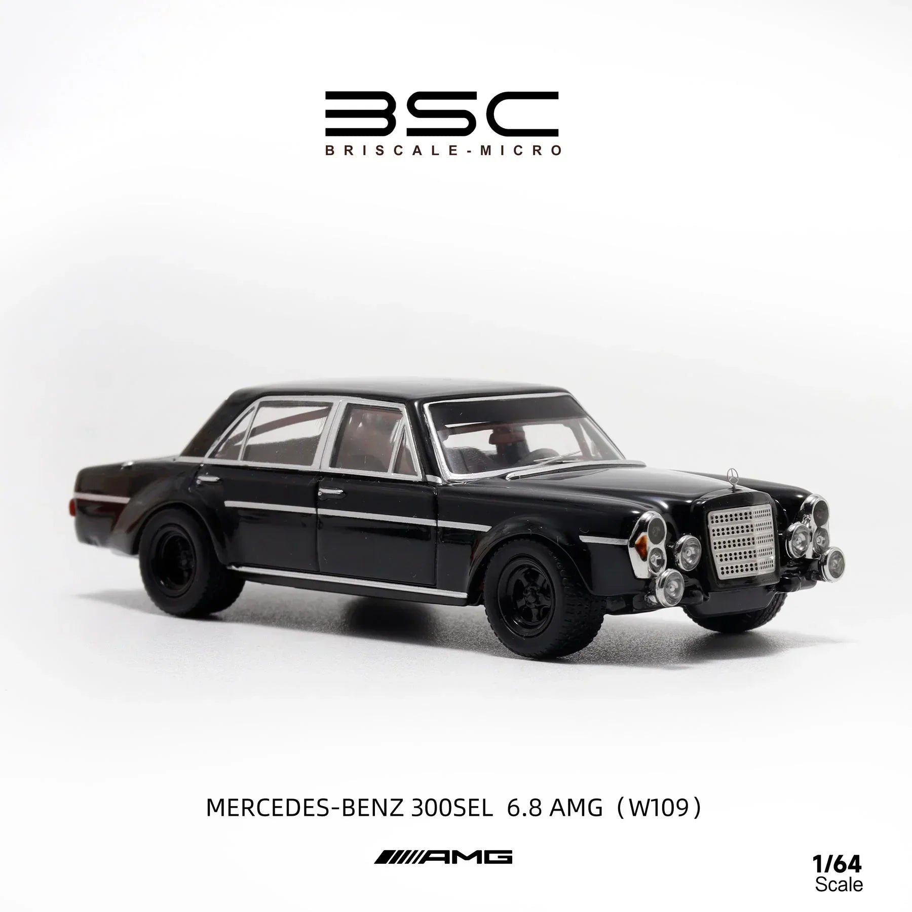 BSC 1:64 Mercedes Benz 300SEL W109 AMG Black – Jaiman Toys