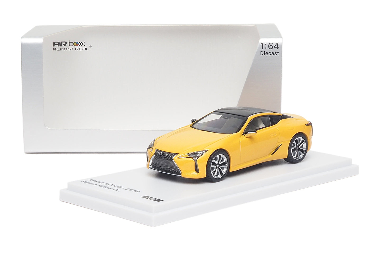 AR Box 1:64 Lexus LC500 2018 Diecast Model Car – Yellow Premium Collector Edition
