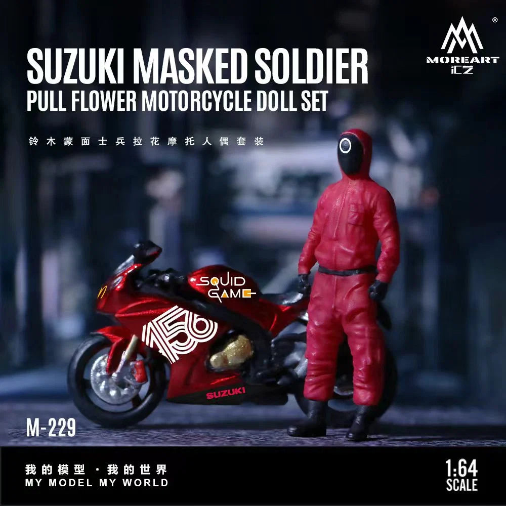 MoreArt 1:64 M-229 Suzuki Masked Soldier Motorcycle & Figure Set