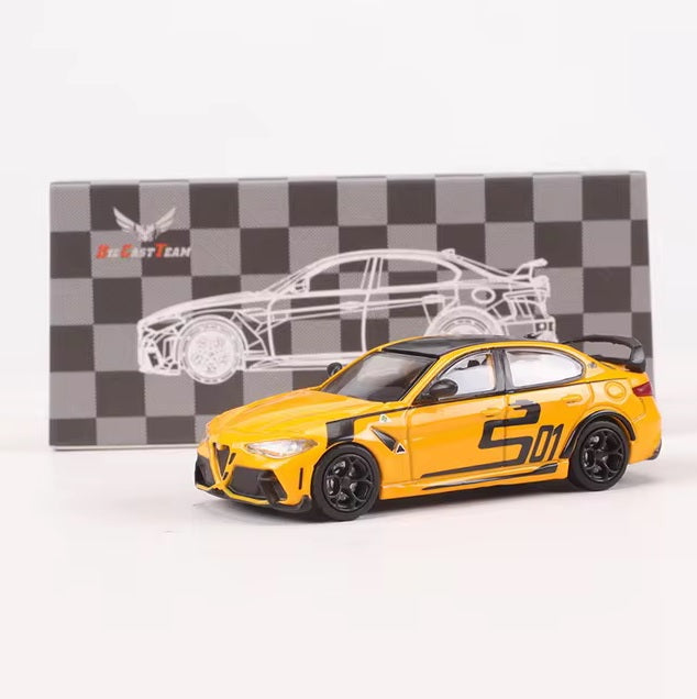 DCT 1:64 Alfa Romeo Giulia GTAm Yellow Diecast Model Car | LL-011-46 Premium Collectible