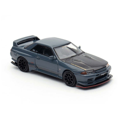 NNO64 Nissan Skyline GT-R (R32) Top Secret 1:64 Scale Die-Cast Model Car | Premium Metal Collector Replica with Detailed Interior, Realistic Wheels, Acrylic Display Case & Collector Box | Grey