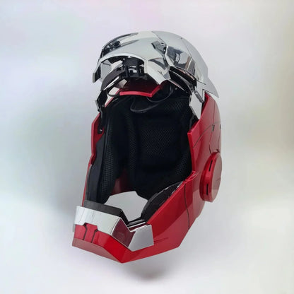 Iron Man MK5 1:1 Helmet Silver Edition with Voice Control | Wearable LED Light Helmet | Collector & Cosplay Replica