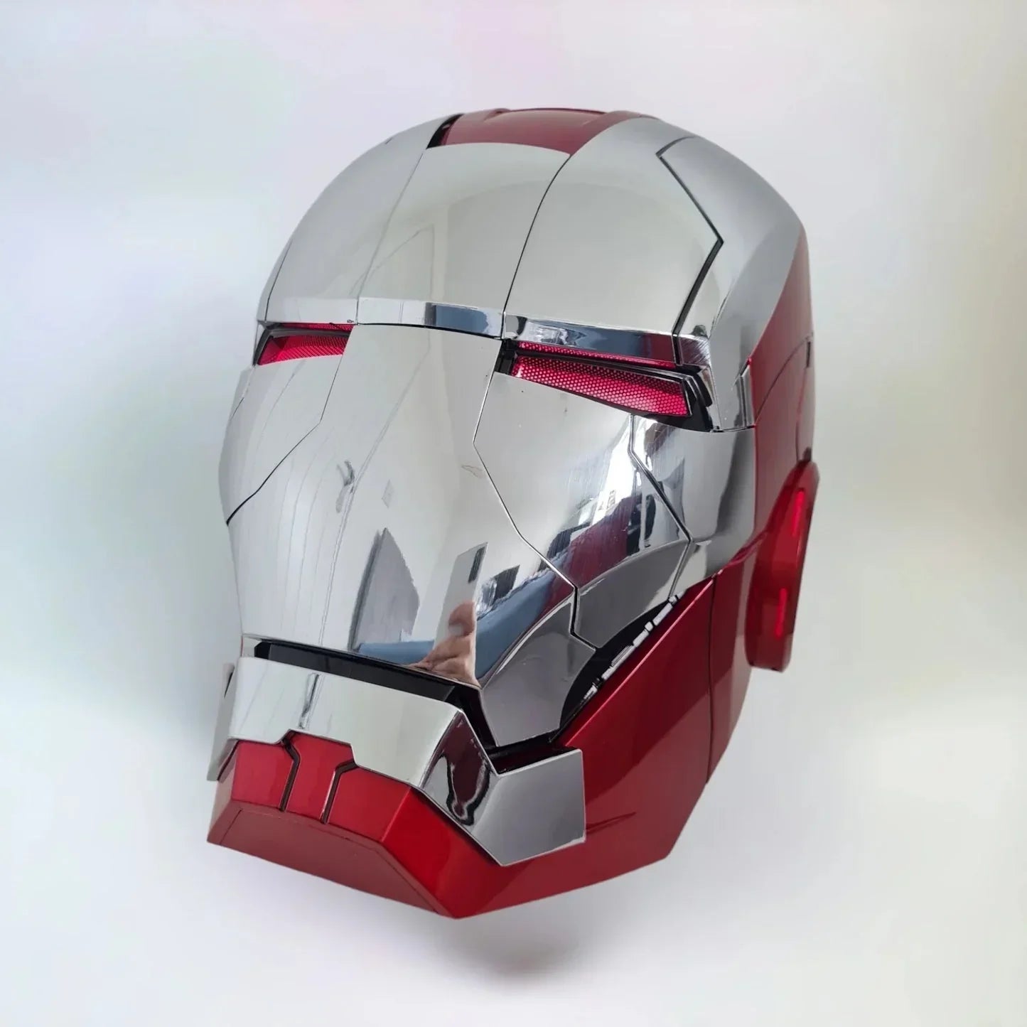 Iron Man MK5 1:1 Helmet Silver Edition with Voice Control | Wearable LED Light Helmet | Collector & Cosplay Replica
