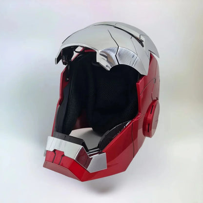Iron Man MK5 1:1 Helmet Silver Edition with Voice Control | Wearable LED Light Helmet | Collector & Cosplay Replica