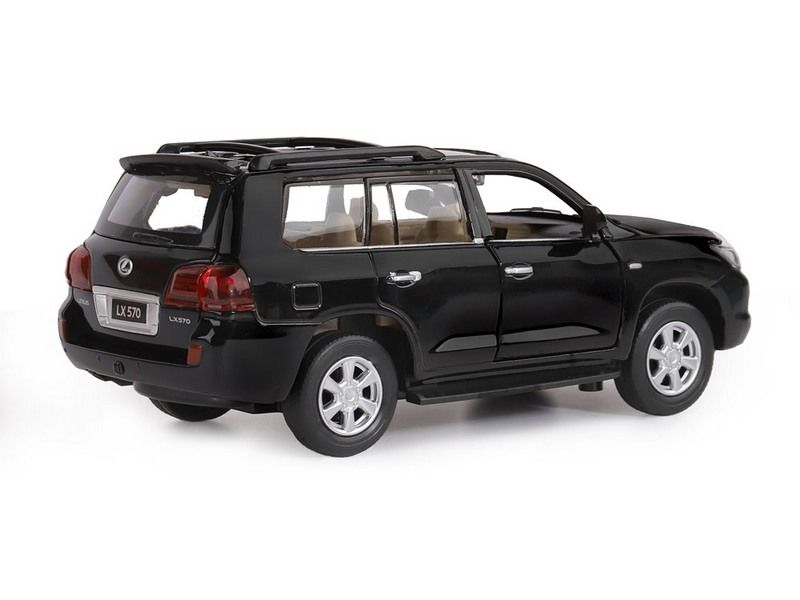 MSZ 1:38 Lexus LX570 Die-Cast Model SUV with Openable Doors & Pull-Back Action | White/Black Variants