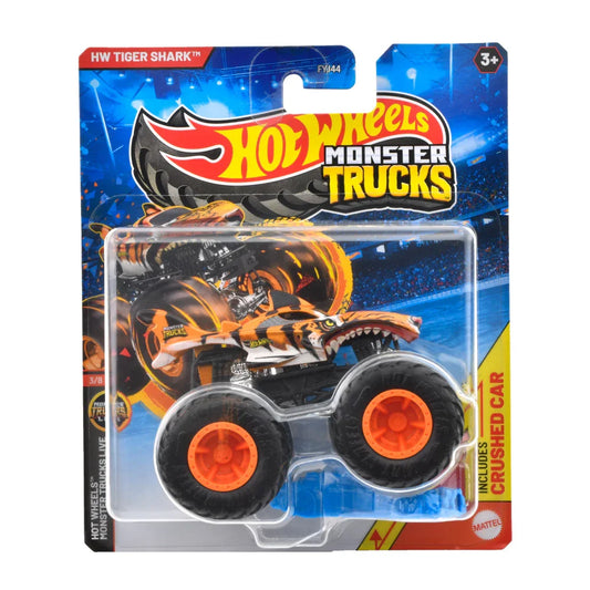 Hot Wheels Monster Trucks Live Tiger Includes Crushed Car –for Kids & Collectors - Jaiman Toys