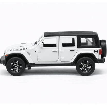 JOY JUNCTION 1:32 Rubicon Off-Road SUV Diecast Car – White Alloy Metal Model with Openable Doors | Collector’s Edition