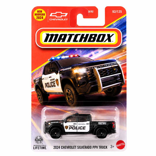 Matchbox 1:64 2024 Chevrolet Silverado PPV Truck Police Die-Cast Model Car | (Blister Pack) Collector Edition