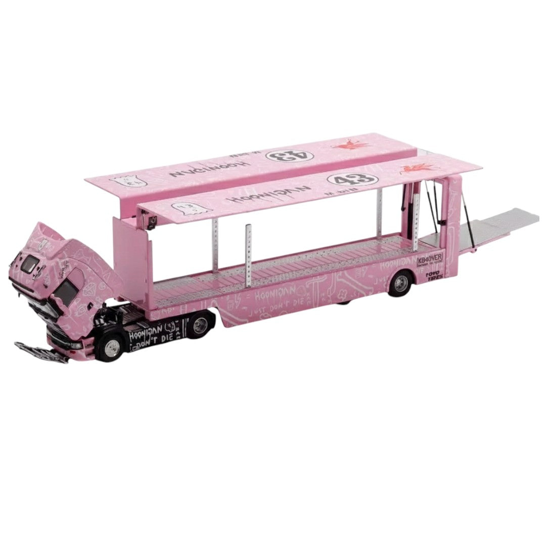 Maxwell 1:64 Scania S730 Pink Enclosed Double Deck Truck – Diecast Metal Collectible Model