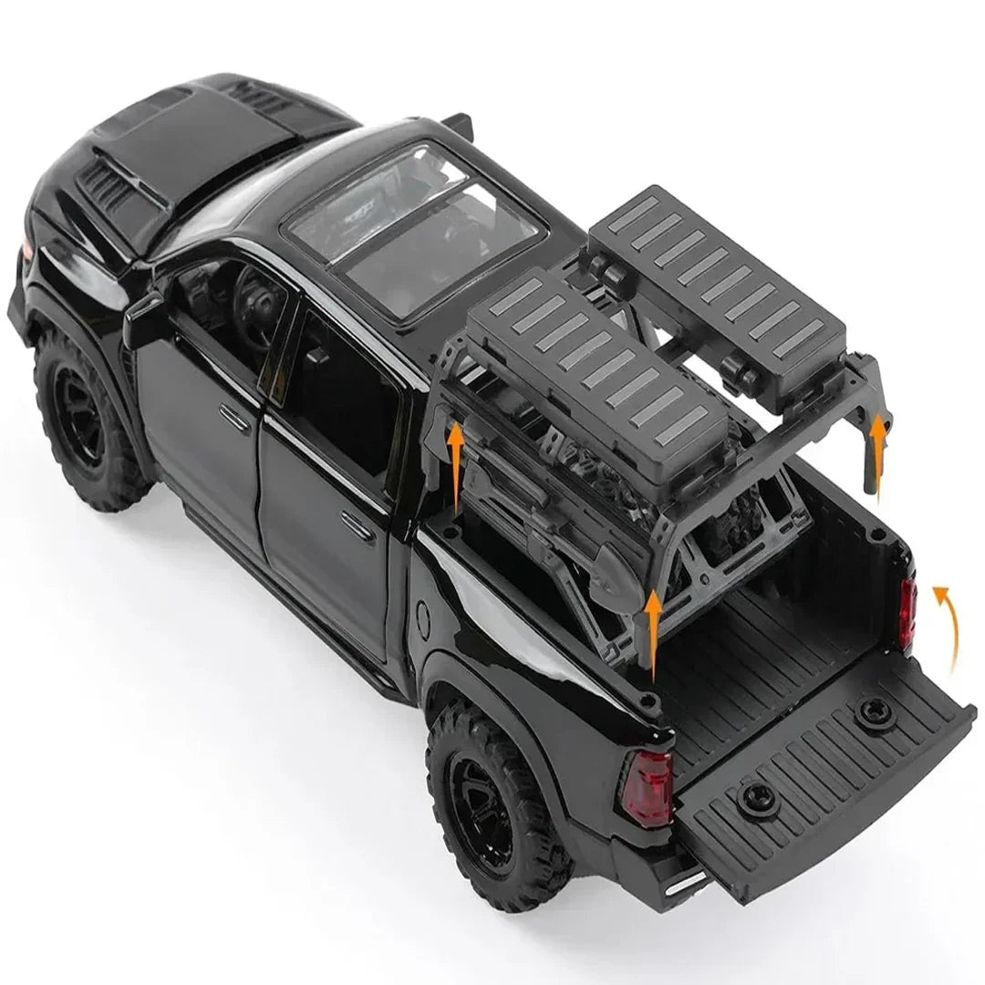 JOY JUNCTION 1:32 RAM Mammoth Pickup Truck Diecast Model – Alloy Metal Pullback Car with Openable Doors | Collector’s Edition