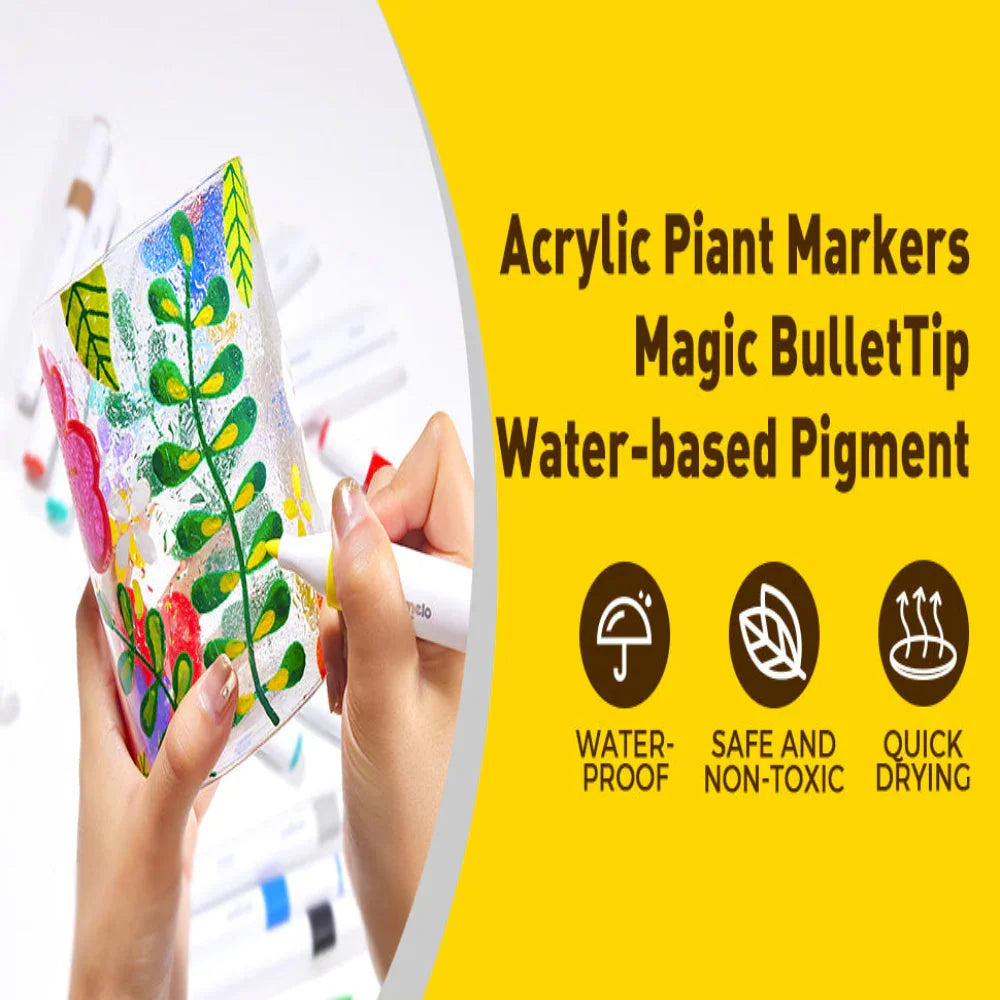 Jar Melo Acrylic Paint Markers With Bag- 36 Colors - Jaiman Toys